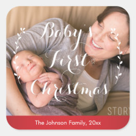 Los primeros Pegatinas de fotos navideñas del bebé