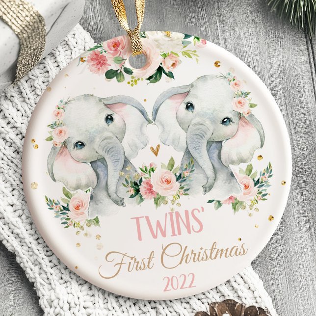 Los Primeros Safari De Ornamento De Navidad En TWI (TWIN'S First Christmas Ornament Safari animals)