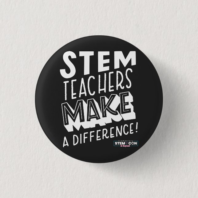 Los profesores de STEM marcan un botón de diferenc (Anverso)