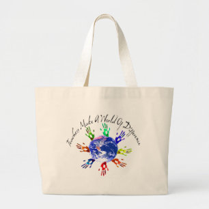 Los profesores hacen bolsos de un mundo