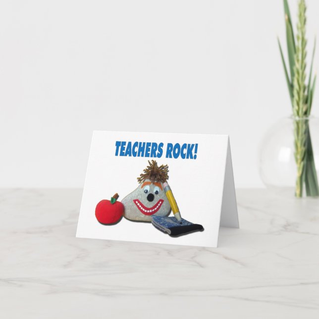 ¡Los profesores rocían! Tarjeta de nota blanca (Anverso)