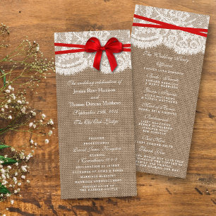 Los programas de la colección de Bodas Rustic Red