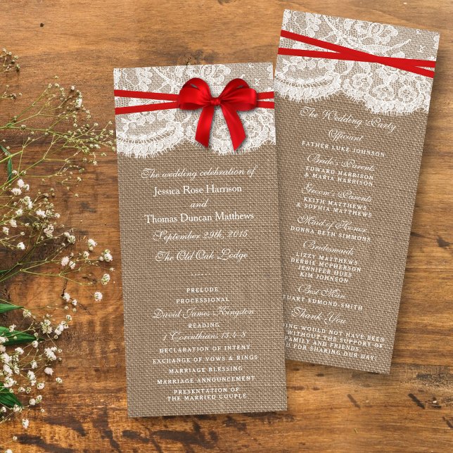 Los programas de la colección de Bodas Rustic Red  (Subido por el creador)