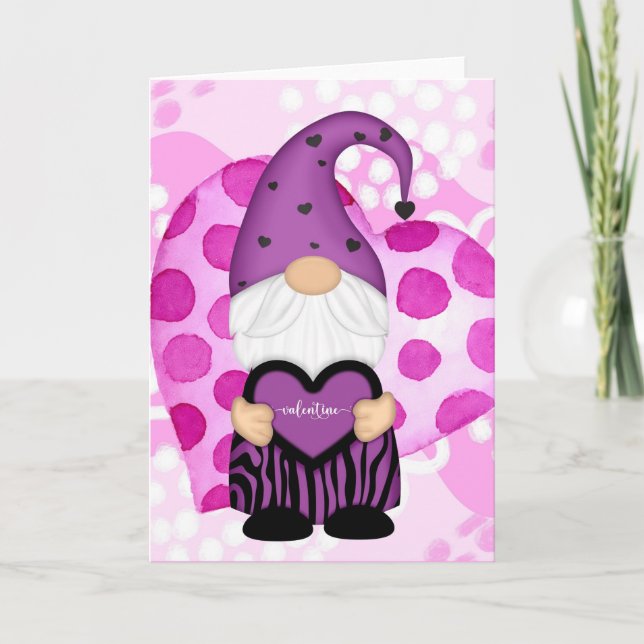 Los puntos de polka morado y rosa ganan la tarjeta (Anverso)