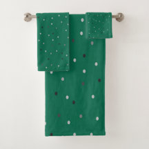 Los puntos de Polka Plateado en Verde