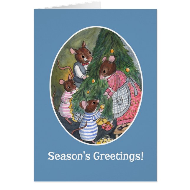 Los ratones decoran los saludos de la temporada na (Frente)