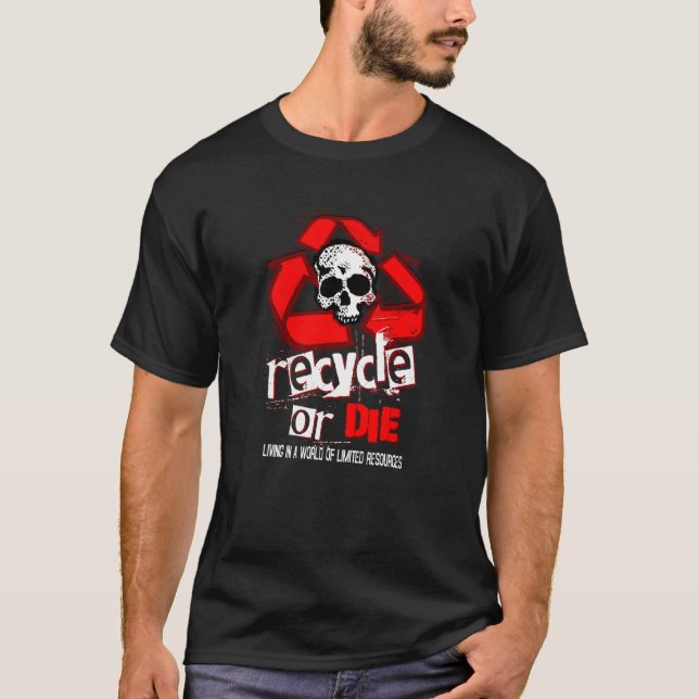 Los recursos limitados reciclan la camisa ROJA (Anverso)