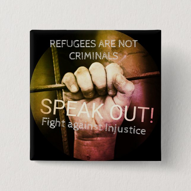 Los refugiados NO SON botón de la protesta de los (Anverso)