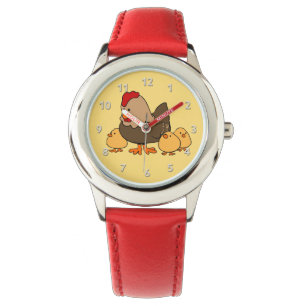 Los relojes de los niños lindos de los pollos