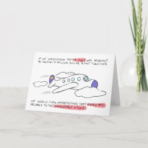 Los remaches en una tarjeta de felicitación plana