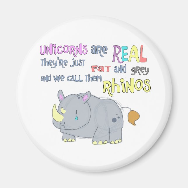 los rinocerontes son un imán de unicornio feo (Frente)