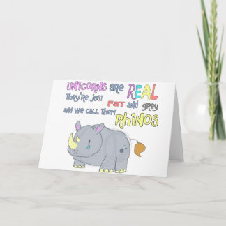 los rinocerontes son una tarjeta de unicornio fea