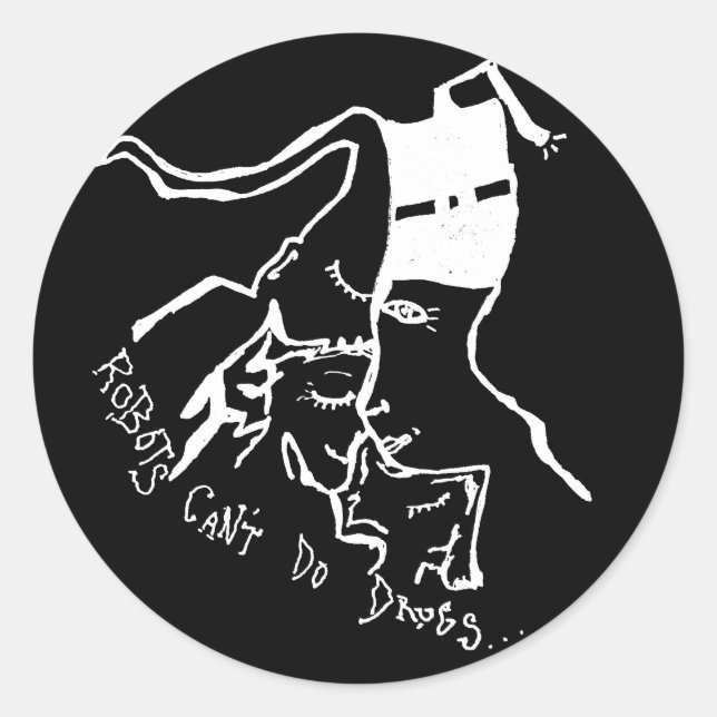 Los robots no pueden hacer drogas Pegatina (Anverso)