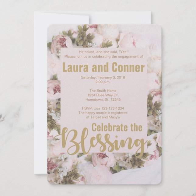 Los rosas - celebre la invitación de la bendición (Anverso)