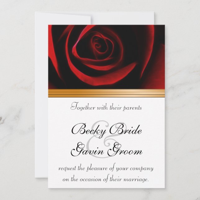 Los Rosas de la invitación a la boda son rojos (Anverso)
