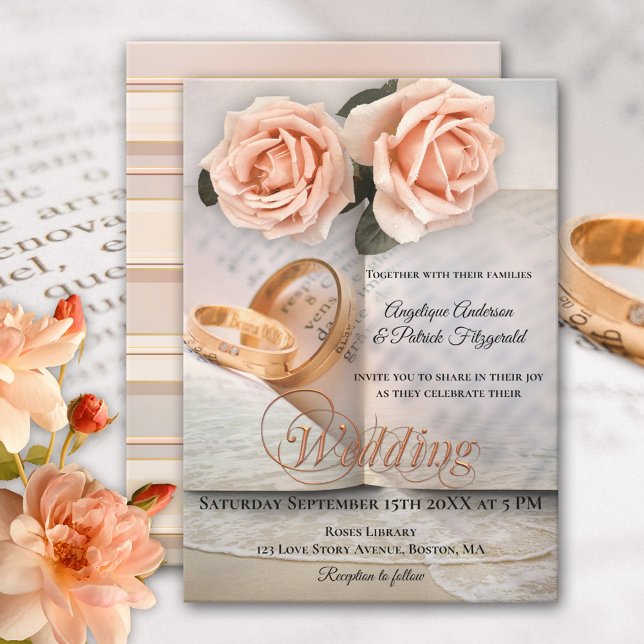 Los Rosas de Peach adoran la invitación a la boda  (Subido por el creador)