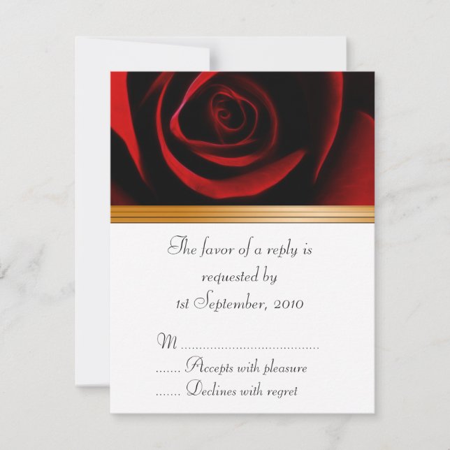 Los Rosas de tarjetas RSVP son rojos (Anverso)