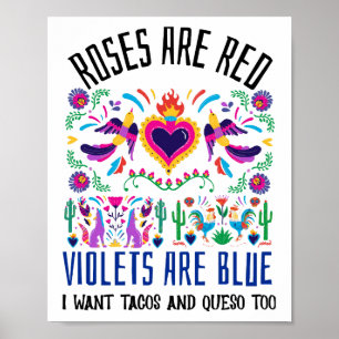 Los rosas son rojos con un adorable arte mexicano