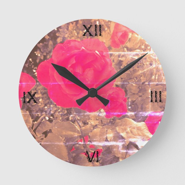 Los rosas son rojos - medio, reloj de pared redond (Anverso)