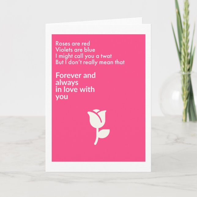 Los rosas son rojos. Tarjeta mediana (Anverso)