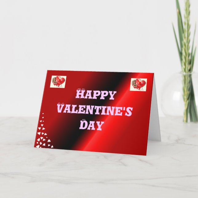 Los rosas son tarjetas Día de San Valentín rojas (Anverso)