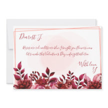 Los rosas son tarjetas El día de San Valentín roja