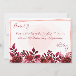 Los rosas son tarjetas El día de San Valentín roja