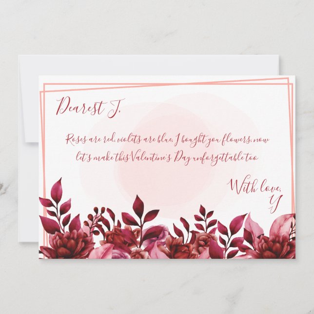 Los rosas son tarjetas El día de San Valentín roja (Anverso)
