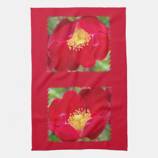 Los rosas Son Toallas De Cocina Roja (Vertical)