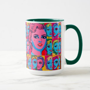 Los rostros de las mujeres con tazas y Pegatinas I