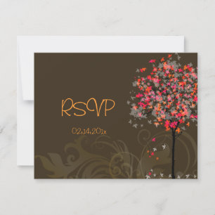 Los RSVP de boda Maple Tree/Fall requieren 5 x 7 i