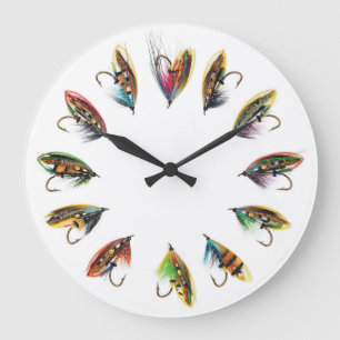 Los salmones vuelan el reloj de pared
