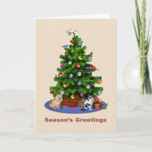 Los saludos de la estación, feliz árbol de navidad