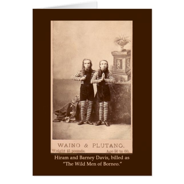 Los salvajes hombres de Borneo en tarjetas postale (Frente)