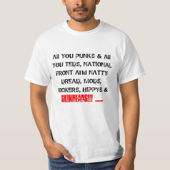 LOS SPECIALS HACEN LA CAMISETA DE LA CABEZA RAPADA (Anverso)