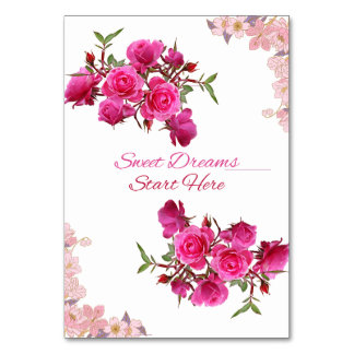 Los Sueños Dulces Comienzan Aquí Tarjeta de Mesa R