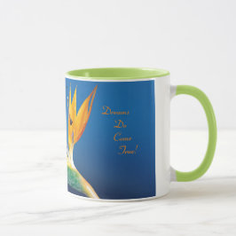 Los "sueños vienen" taza verdadera de la ave del