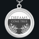 Los sueños vienen verdad - collar de la cita de 3<br><div class="desc">Lleve un collar de la cita de tres palabras para motivar y para inspirarse o para darlo como regalo único y memorable a su familia y amigos. El collar del mensaje con los diseños originales combina la inspiración con belleza</div>