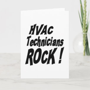 ¡Los técnicos de HVAC rockean! Tarjeta mediana