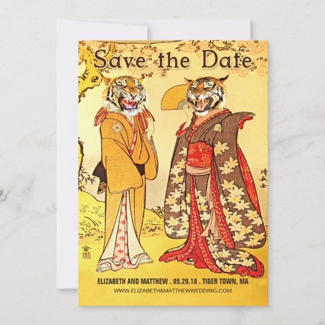 Los tigres adorables salvan las invitaciones a la  (Anverso)