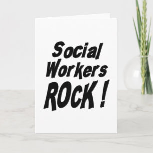 ¡Los trabajadores sociales rompen! Tarjeta mediana