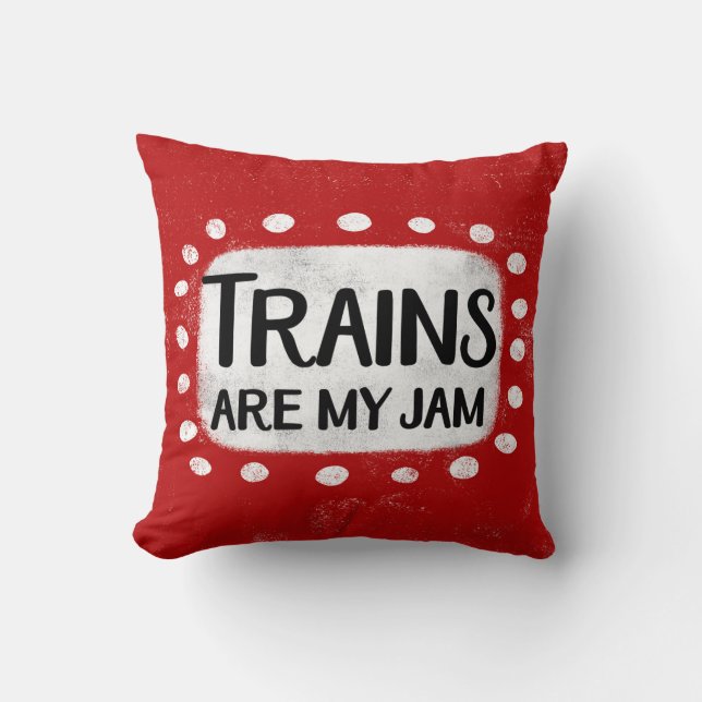 Los trenes son mi Cojín decorativo de mermelada (Anverso)