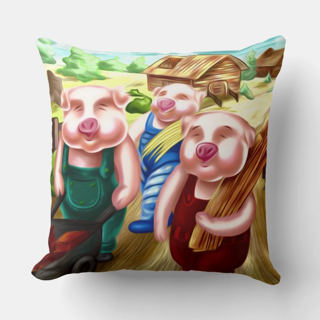Los tres cerditos cojín decorativo (Anverso)