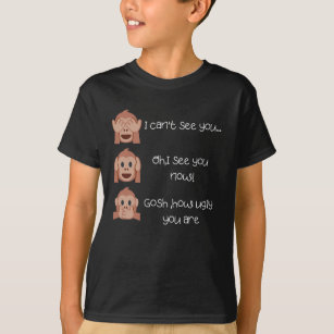 Los tres monos sabios y graciosa camiseta