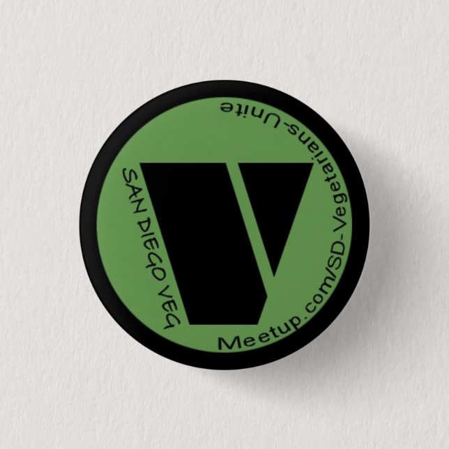 ¡Los vegetarianos del SD unen! Botón (Anverso)