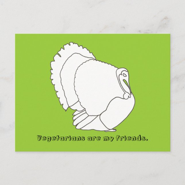 Los vegetarianos son mis amigos, las postales turc (Anverso)
