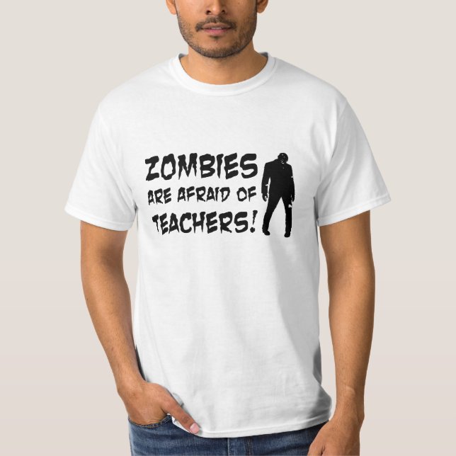 Los zombis tienen miedo de la camiseta del valor (Anverso)