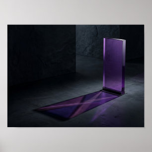 Losa de vidrio púrpura y arte mural minimalista de