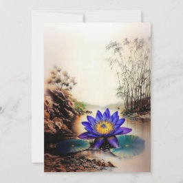 Loto Azul Emergente de las Aguas Turbias