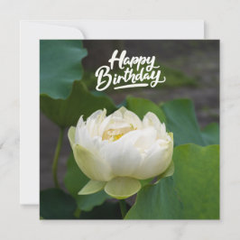 Loto blanco con la palabra Happy Birday Postcard
